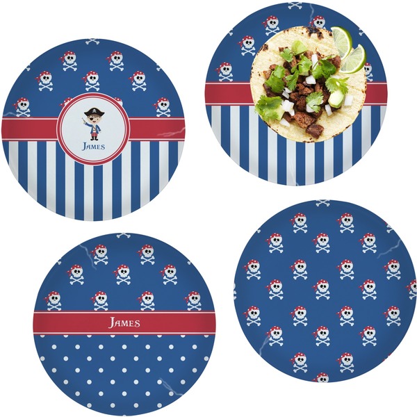 Blue Pirate Set of Lunch / Dinner Plates