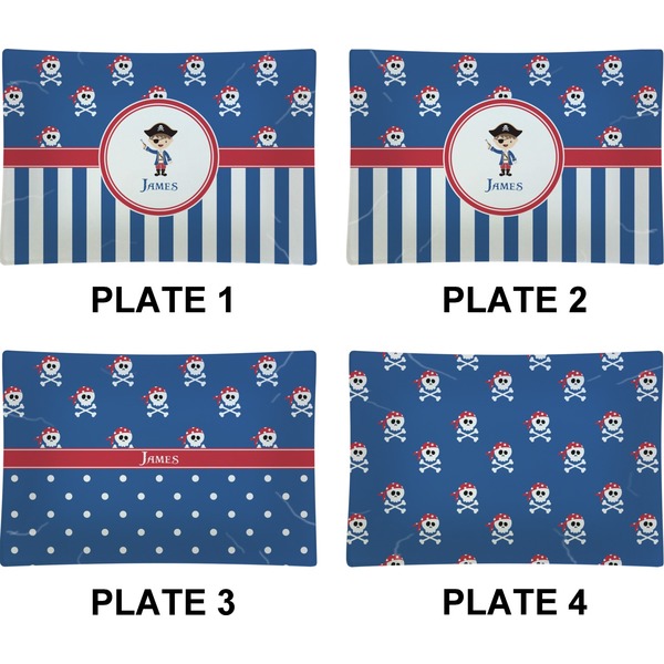 Blue Pirate Set of Rectangular Appetizer / Dessert Plates (Approval)