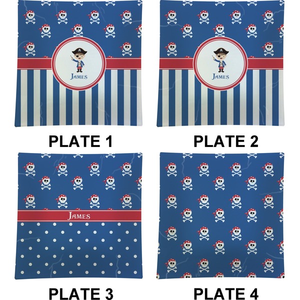 Blue Pirate Set of Square Dinner Plates (Approval)