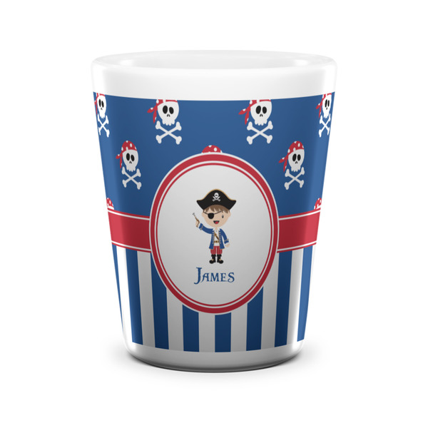 Blue Pirate Shot Glass - White - FRONT