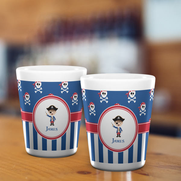 Blue Pirate Shot Glass - White - LIFESTYLE
