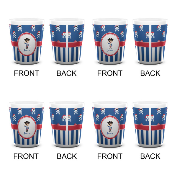 Blue Pirate Shot Glass - White - Set of 4 - APPROVAL