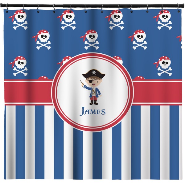 Custom Blue Pirate Shower Curtain - Custom Size (Personalized)
