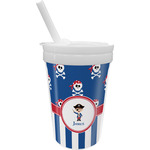 Blue Pirate Sippy Cup with Straw (Personalized)