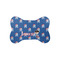 Blue Pirate Bone Shaped Dog Food Mat (Small) (Personalized)