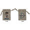 Blue Pirate Small Burlap Gift Bag - Front and Back