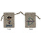 Blue Pirate Small Burlap Gift Bag - Front & Back (Personalized)