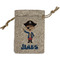 Blue Pirate Small Burlap Gift Bag - Front