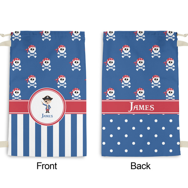 Blue Pirate Small Laundry Bag - Front & Back View