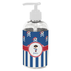 Blue Pirate Plastic Soap / Lotion Dispenser (8 oz - Small - White) (Personalized)