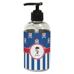 Blue Pirate Plastic Soap / Lotion Dispenser (8 oz - Small - Black) (Personalized)