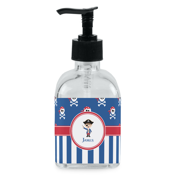 Custom Blue Pirate Glass Soap & Lotion Bottle - Single Bottle (Personalized)