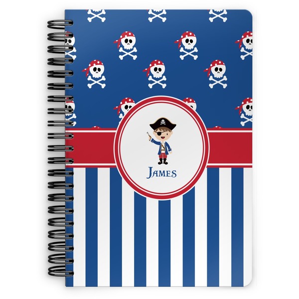 Custom Blue Pirate Spiral Notebook (Personalized)