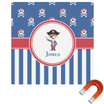 Blue Pirate Square Car Magnet - 6" (Personalized)