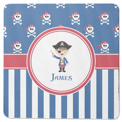Blue Pirate Square Rubber Backed Coaster (Personalized)