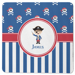 Blue Pirate Square Rubber Backed Coaster (Personalized)