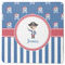 Blue Pirate Square Rubber Backed Coaster (Personalized)