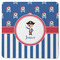 Blue Pirate Square Rubber Backed Coaster (Personalized)