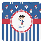Blue Pirate Square Decal - Large (Personalized)
