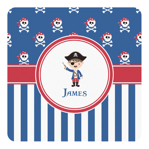 Custom Blue Pirate Square Decal - Large (Personalized)