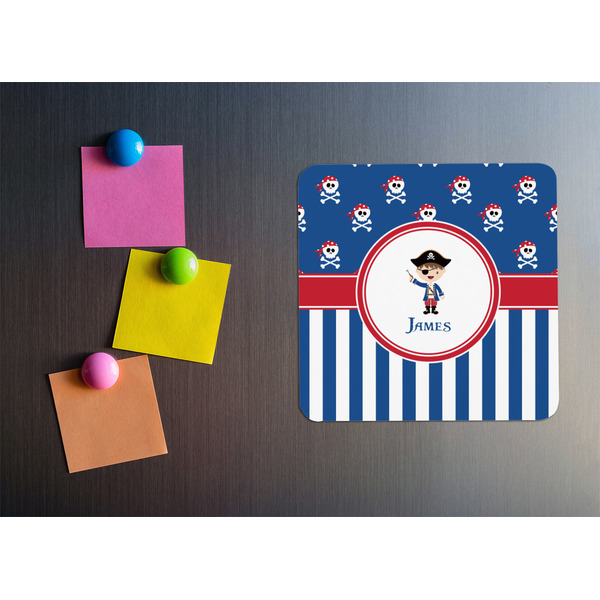 Blue Pirate Square Fridge Magnet - LIFESTYLE