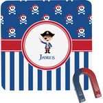 Blue Pirate Square Fridge Magnet (Personalized)