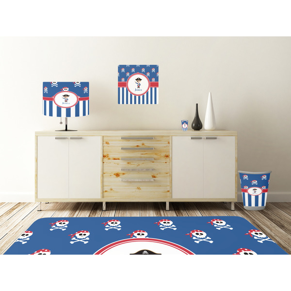Blue Pirate Square Wall Decal Wooden Desk