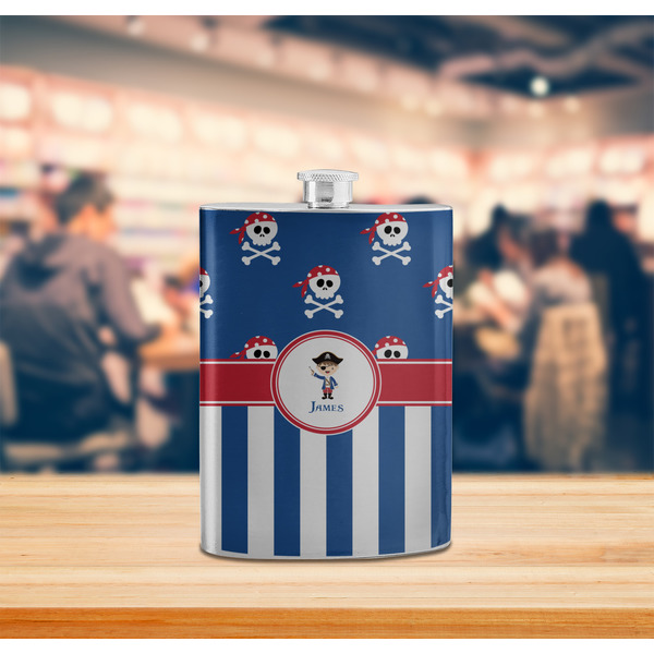 Blue Pirate Stainless Steel Flask - LIFESTYLE 2
