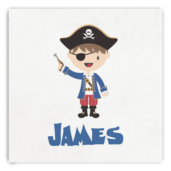 Custom Blue Pirate Paper Dinner Napkins (Personalized)