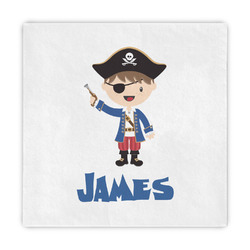 Blue Pirate Standard Decorative Napkins (Personalized)