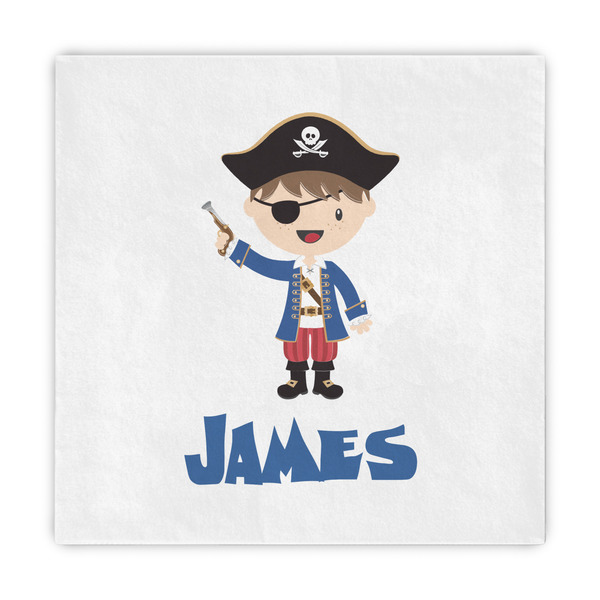 Custom Blue Pirate Standard Decorative Napkins (Personalized)