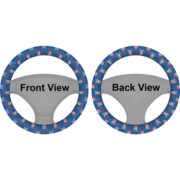 Blue Pirate Steering Wheel Cover- Front and Back
