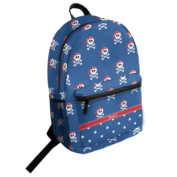 Custom Blue Pirate Student Backpack (Personalized)