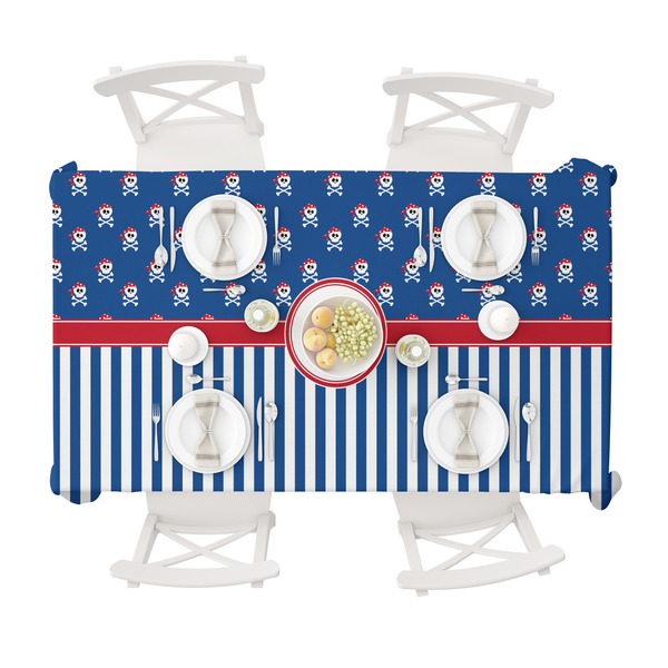 Blue Pirate Tablecloths (58"x102") - TOP VIEW