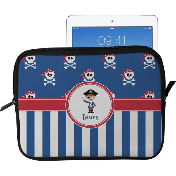 Custom Blue Pirate Tablet Case / Sleeve - Large (Personalized)