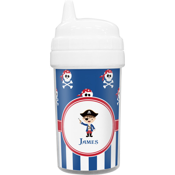 Custom Blue Pirate Toddler Sippy Cup (Personalized)