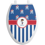 Blue Pirate Toilet Seat Decal - Elongated (Personalized)
