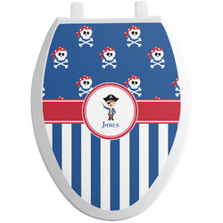 Blue Pirate Toilet Seat Decal - Elongated (Personalized)