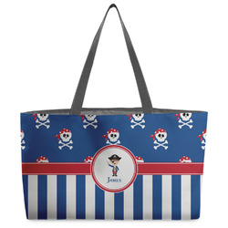 Blue Pirate Beach Totes Bag - w/ Black Handles (Personalized)