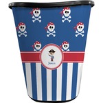 Blue Pirate Waste Basket - Single Sided (Black) (Personalized)