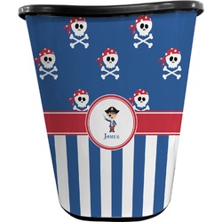 Blue Pirate Waste Basket - Double Sided (Black) (Personalized)
