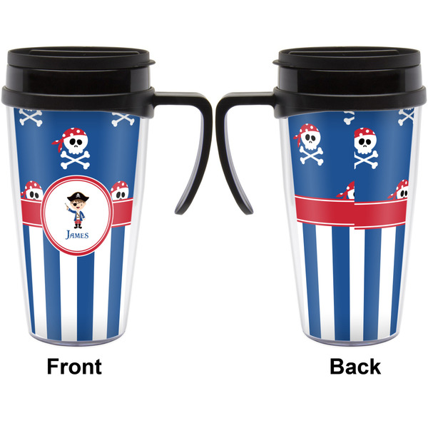 Blue Pirate Travel Mug with Black Handle - Approval