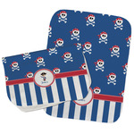 Blue Pirate Burp Cloths - Fleece - Set of 2 w/ Name or Text