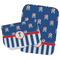Blue Pirate Two Rectangle Burp Cloths - Open & Folded