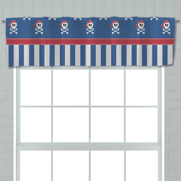 Blue Pirate Valance - Closeup on window