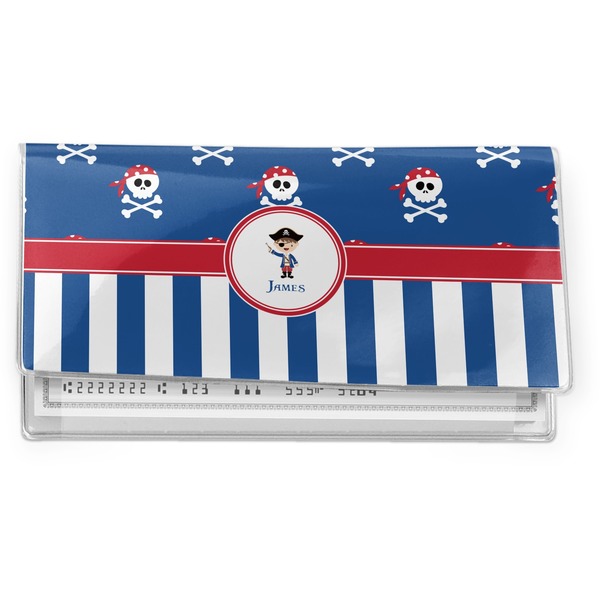 Custom Blue Pirate Vinyl Checkbook Cover (Personalized)