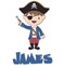 Blue Pirate Wall Graphic Decal