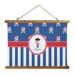 Blue Pirate Wall Hanging Tapestry - Wide (Personalized)
