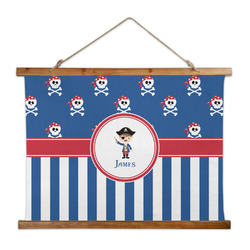 Blue Pirate Wall Hanging Tapestry - Wide (Personalized)