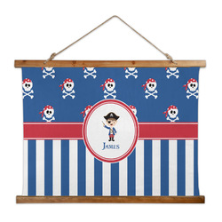 Blue Pirate Wall Hanging Tapestry - Wide (Personalized)
